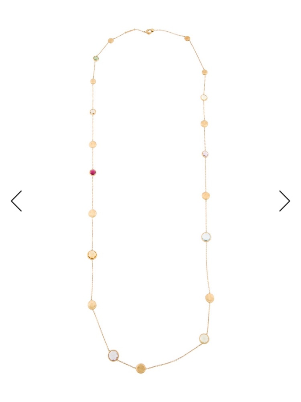 Marco Bicego 18k Gold Long Station Necklace with Multicolor Gem Accents - Picture 2 of 3